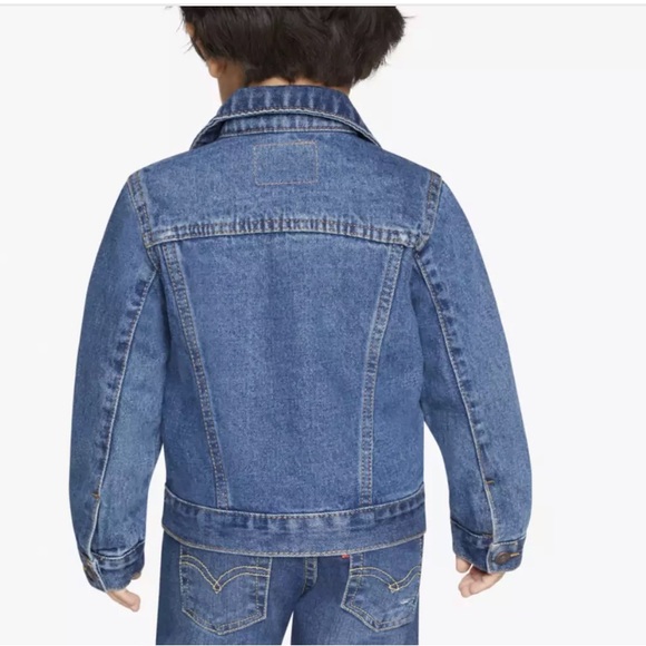 LEVI’S Trucker Denim Classic Snap Jacket Medium Wash Toddler Size 4T EUC - Picture 8 of 16